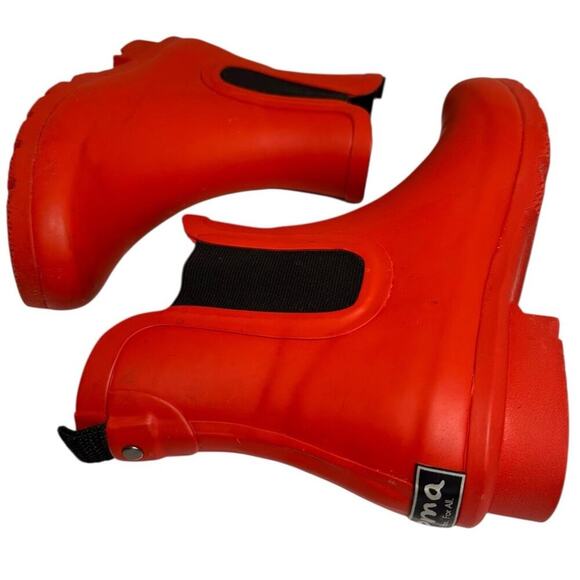 Roma Women's Matte Red Chelsea Rubber Rain Boots Size US 7 Utility Comfort Barn - Picture 1 of 16